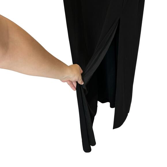 Alex Evenings Embellished Sleeveless Maxi Dress NWT Womens Sz 18 Black Side Slit - Picture 7 of 8